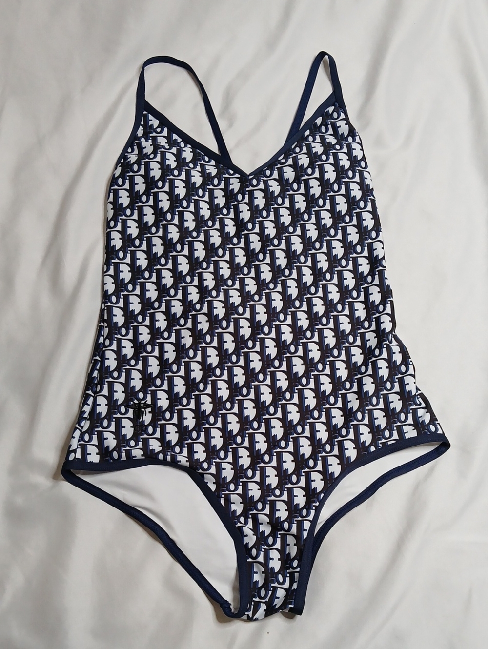 Dior Navy & White Monogram One-Piece Swimsuit